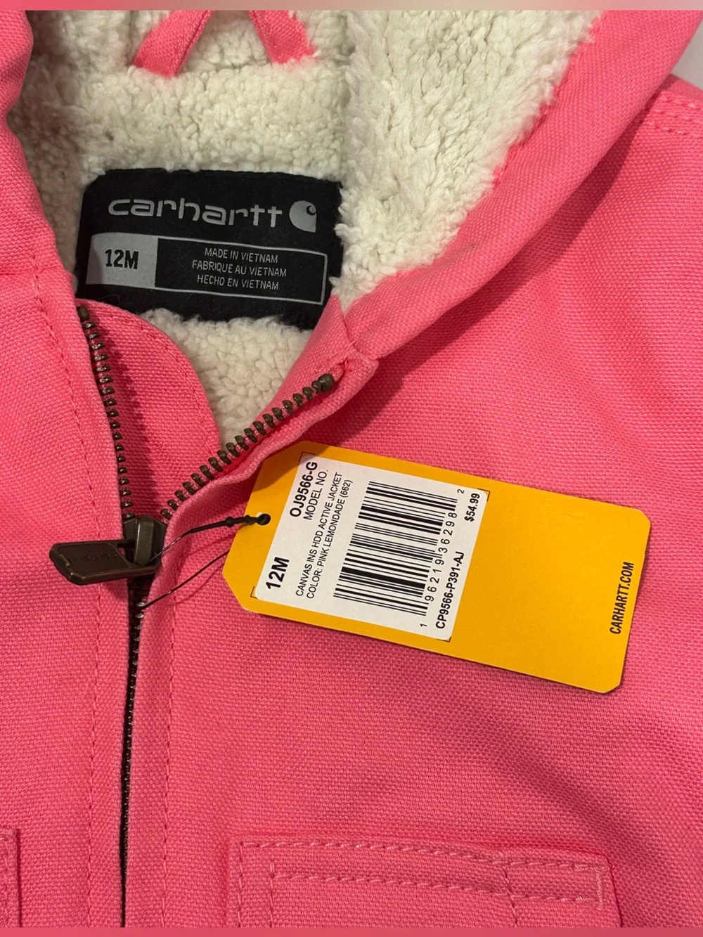 Carhartt Toddler Sherpa-Lined Hooded Jacket 12 Months